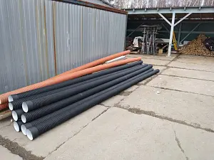  Труба ПЭ sn6  368/315 6м с раструбом (рыжая) 6