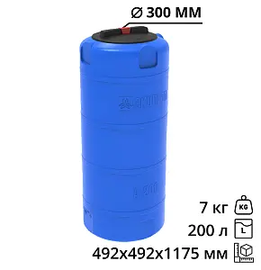 Пластиковая емкость ЭкоПром А 200л (Синий) 4