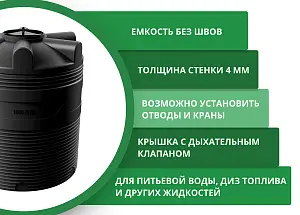Вертикальная накопительная емкость V-1000 (Черный) 3