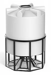 Пластиковая конусная емкость K-3000 в обрешетке 1