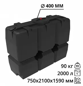 Пластиковая емкость ЭкоПром SK 2000 (Черный) 3 Пластиковая емкость ЭкоПром SK 2000 (Черный) 3