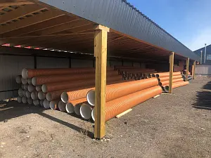 Труба PP SN14 460/400 6м с раструбом (рыжая) 9