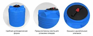 Пластиковая емкость ЭкоПром ЭВЛ 500 (Синий) 3