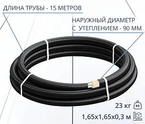 Труба ТВЭЛ-ЭКОПЭКС-2, PE-RT II, 8 бар 2х25х3,5/90 мм (бухта 15 м) 2