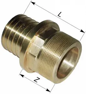 Переходник с наружной резьбой 32 R 1/L22 (латунь), 6 бар 2