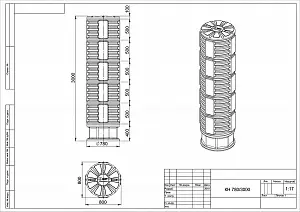 Пластиковый колодец связи КН-780/3000 с крышкой D780 мм 3