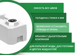 Пластиковая емкость горизонтальная Т-80 3