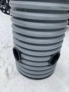 Дренажный колодец d460 h1000 с зеленой крышкой (отводы 110 мм) 6