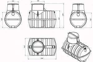 Пластиковая емкость ЭкоПром подземная U 3000 (Черный) 2 Пластиковая емкость ЭкоПром подземная U 3000 (Черный) 2