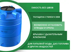 Вертикальная накопительная емкость V-300 (Синий) 3