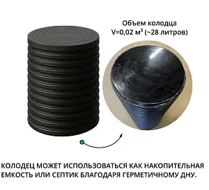 Колодец d315 h 500 с герметичным дном и крышкой 3