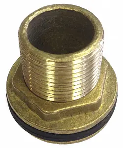 Отвод латунный для пластиковых емкостей 1/2" 2