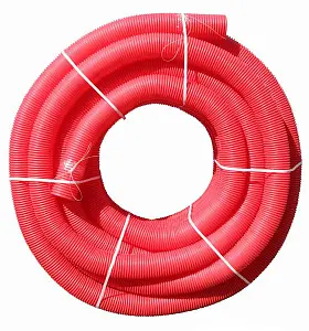 Труба защитная двустенная ПНД/ПВД d160 (50м), красная 2