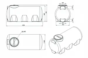 Пластиковая емкость ЭкоПром H 500 (Черный) 2