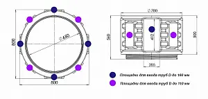 Пластиковый колодец связи КН-780/2000 М с крышкой D780 мм 4