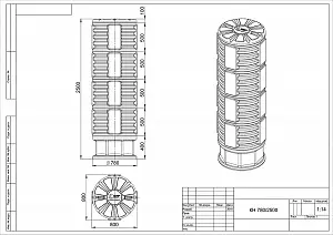 Пластиковый колодец связи КН-780/2500 с крышкой D780 мм 4