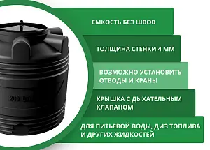 Вертикальная накопительная емкость V-200 (Черный) 3
