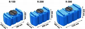 Пластиковая прямоугольная емкость R-100 (Синий) 6