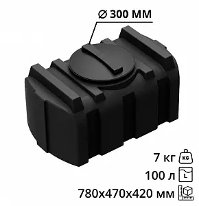 Пластиковая прямоугольная емкость R-100 (Черный) 2