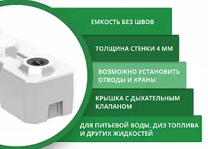 Пластиковая емкость горизонтальная Т-120 3
