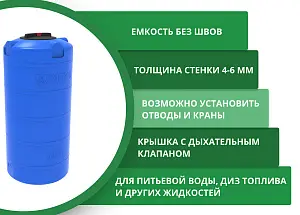 Пластиковая емкость ЭкоПром А 500 (Синий) 4