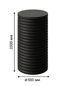 Колодец d500 h2000 с герметичным дном и крышкой 1