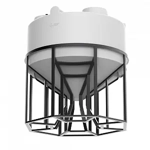 Пластиковая конусная емкость KV 3000 в обрешетке 4