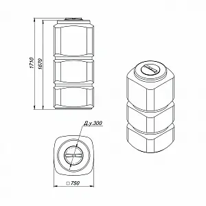 Пластиковая емкость ЭкоПром L 750 oil (Белый) 2