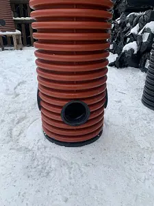 Дренажный колодец d368 h1000 с зеленой крышкой (отводы 110 мм) 10