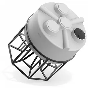 Пластиковая конусная емкость KV 3000 в обрешетке 3