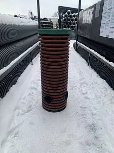Дренажный колодец d368 h1000 с зеленой крышкой (отводы 110 мм) 7