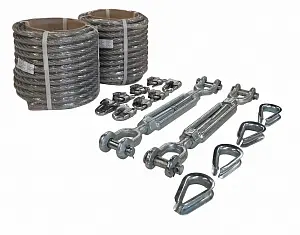Монтажный комплект Tingard МК-1 1500,1900,1900К,1900БК (трос 2шт,коуш 4шт,зажим 8шт,талреп 2шт)  3