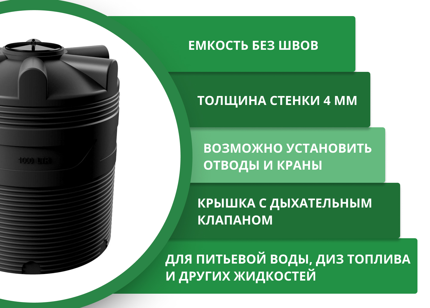 Вертикальная накопительная емкость V-1000 (Черный) 2
