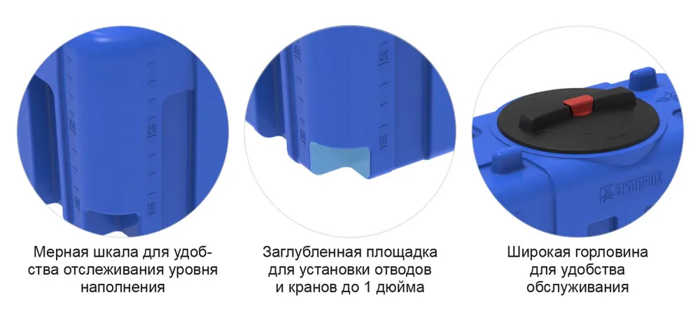 Пластиковая емкость ЭкоПром XS 300 (Синий) 5