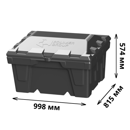 Ящик с крышкой 250л (Черный) 1