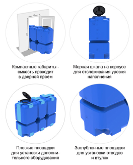 Пластиковая прямоугольная емкость ST-2000 (черный) 6