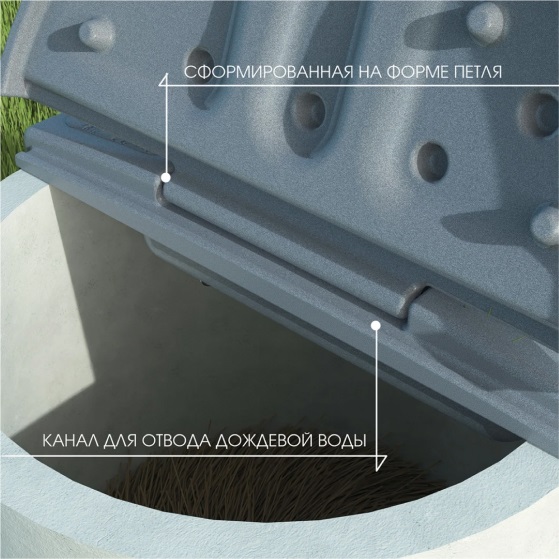 Крышка колодца Росток складная (белый гранит) 18
