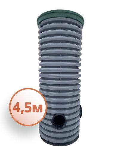 Дренажный колодец d460 h4500 с зеленой крышкой (отводы 160 мм)