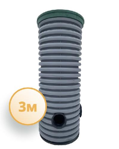 Дренажный колодец d460 h3000 с зеленой крышкой (отводы 110 мм)